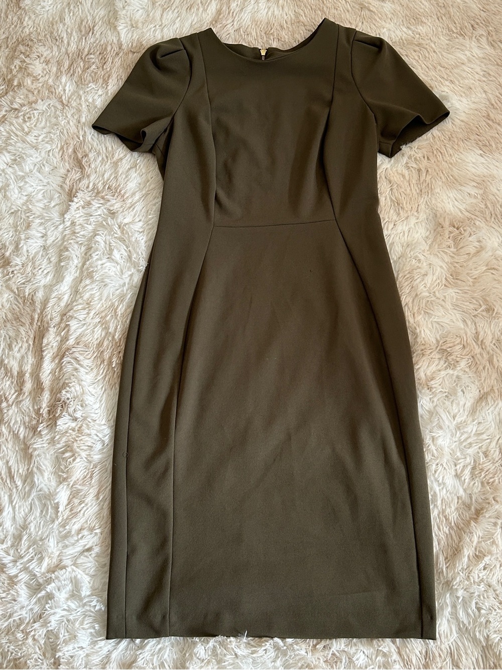 Calvin Klein Olive Midi Sheath Dress